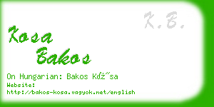 kosa bakos business card